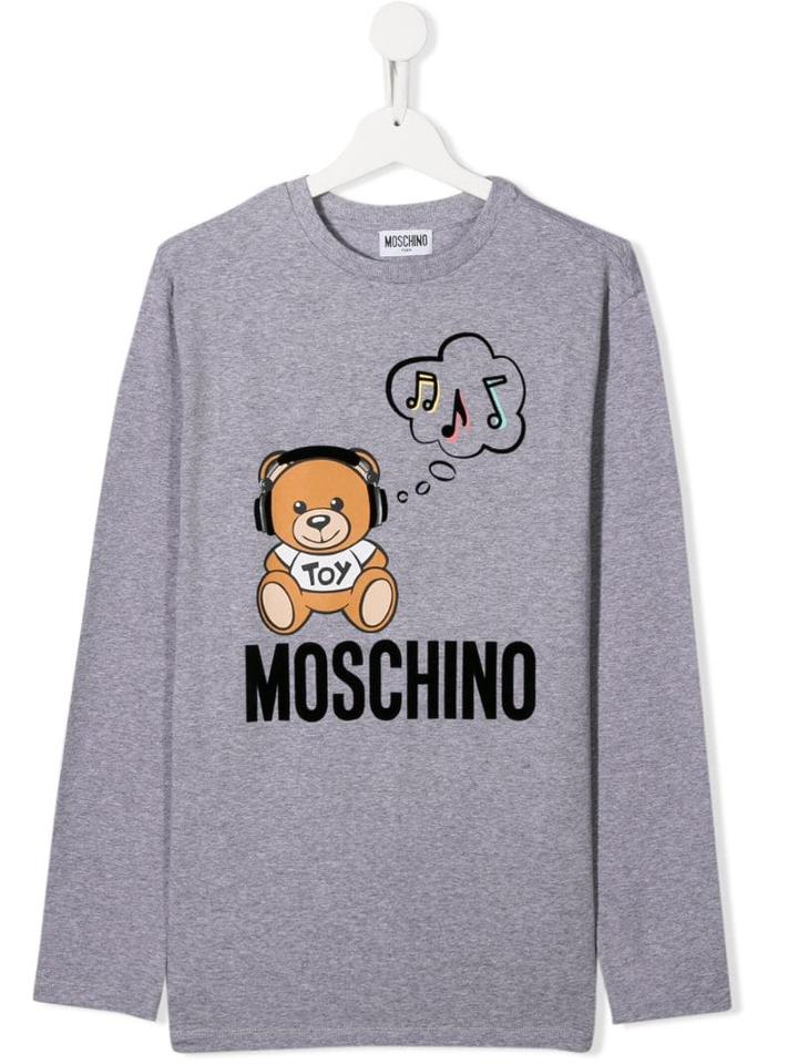 Moschino Kids Teen Toy Bear Sweatshirt - Grey