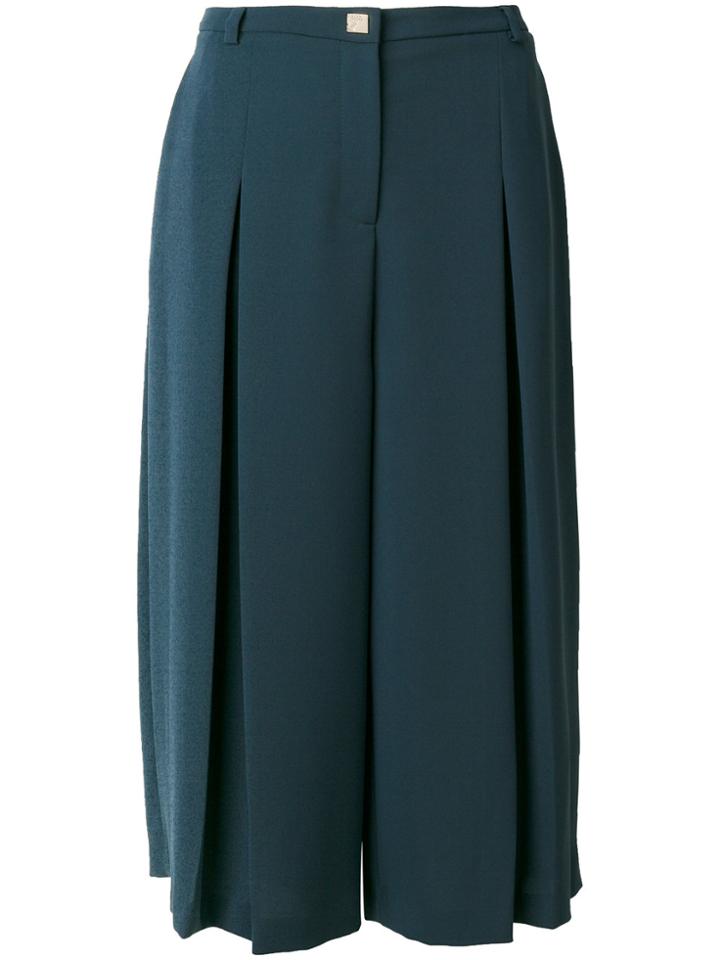 Versace Collection Wide Leg Cropped Pants - Green