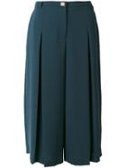 Versace Collection Wide Leg Cropped Pants - Green