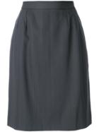 Yves Saint Laurent Vintage Tonal Stripe Straight Skirt - Grey