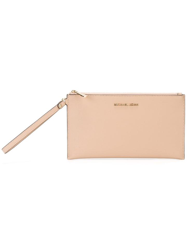 Michael Michael Kors 'jet Set Travel' Clutch - Nude & Neutrals