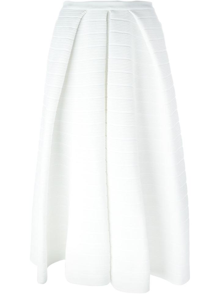 Giorgio Armani Stripe Texture Pleated Full Midi Skirt