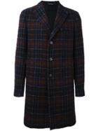 Tagliatore Woven Check Coat, Men's, Size: 54, Blue, Acrylic/polyester/cupro/virgin Wool