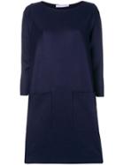 Harris Wharf London Long Sleeved Shift Dress - Blue