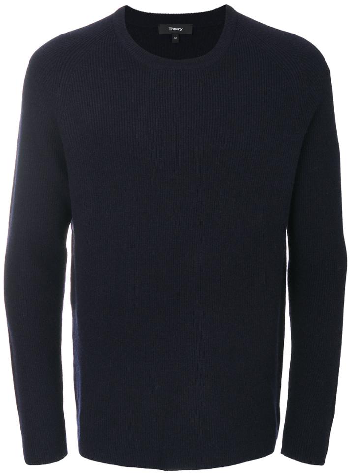 Theory Ribbed Raglan Sweater - Blue