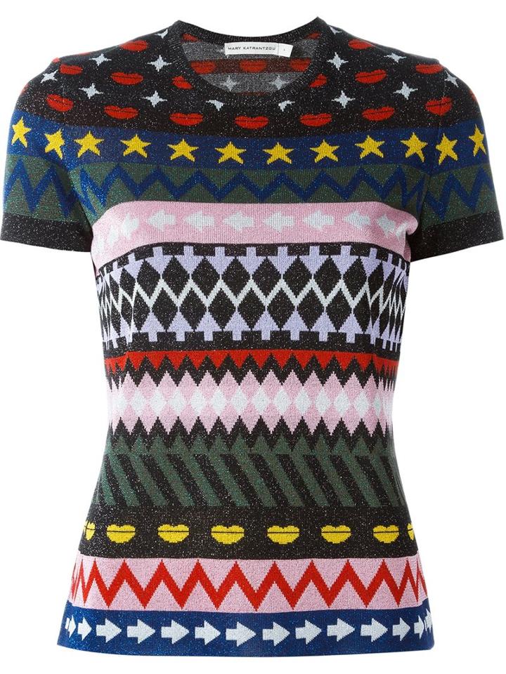 Mary Katrantzou 'pedro' Sparkle Jacquard Top, Women's, Size: Medium, Viscose/polyester/polyamide
