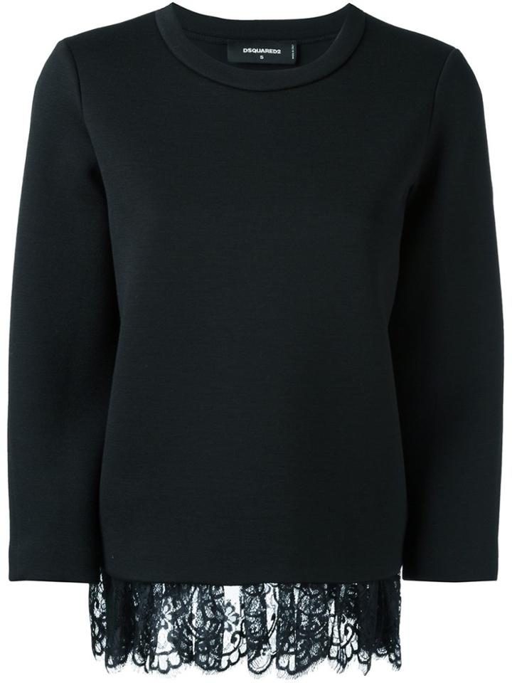Dsquared2 Loose Draped Lace Jumper - Black