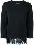 Dsquared2 Loose Draped Lace Jumper - Black