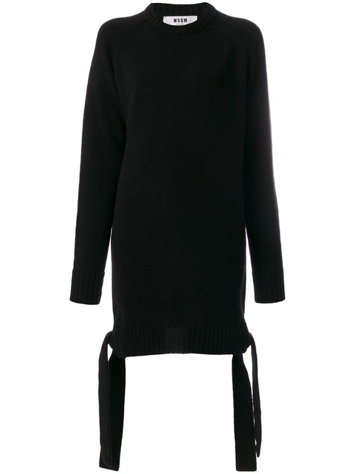 Msgm Strap Detail Oversized Jumper - Black