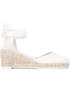 Castañer Carina Wedge Pumps, Women's, Size: 39, White, Cotton/rubber