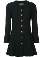 Chanel Vintage Buttoned Long-sleeved Coat - Blue