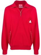 Diesel Red Tag Logo Tag Sweatshirt