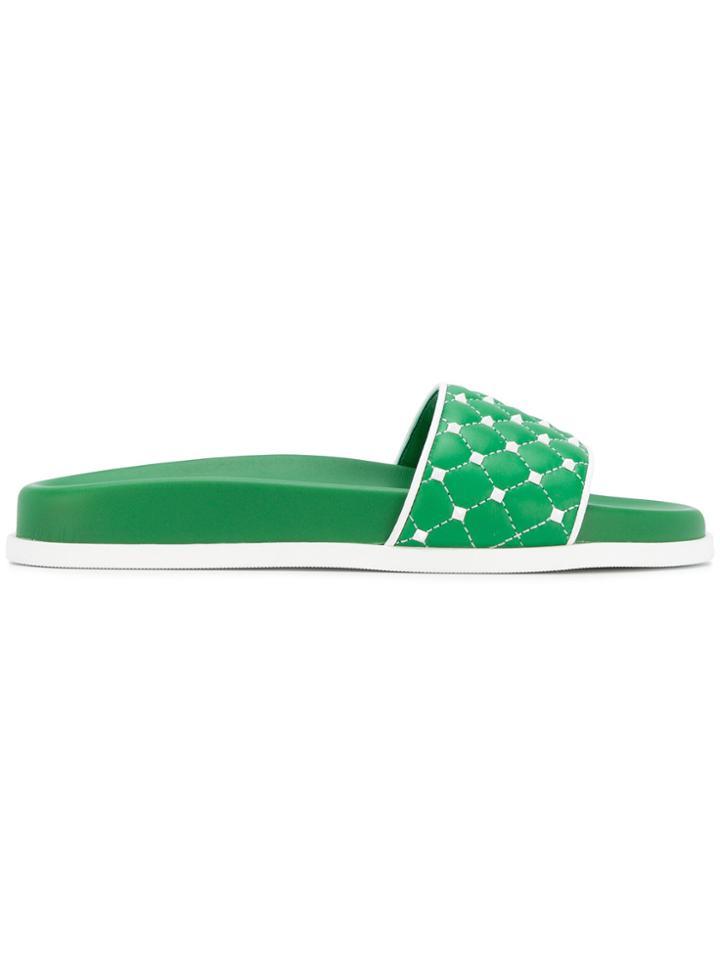 Valentino Valentino Garavani Free Rockstud Spike Slides - Green