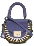 Salar Saddle Tote Bag, Women's, Pink/purple, Calf Leather/polyurethane/polyester/cotton