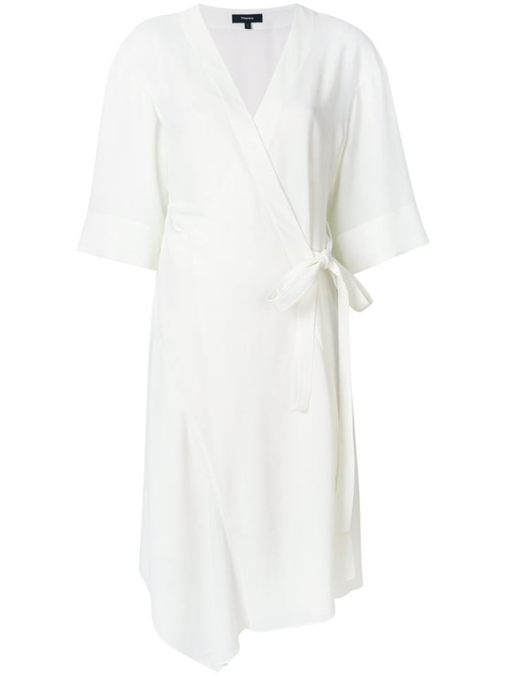 Theory Wrap V-neck Dress - Nude & Neutrals