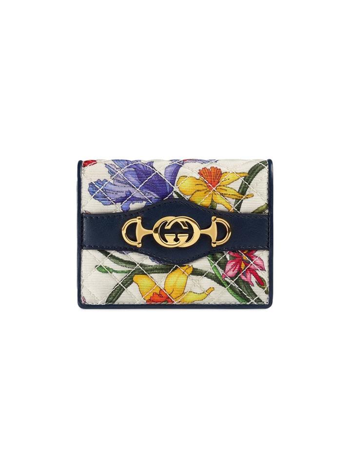 Gucci Flora Print Card Case - White