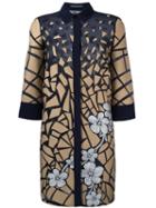 Alberta Ferretti Printed Longline Shirt, Women's, Size: 40, Brown, Cotton/silk/polyimide/silk