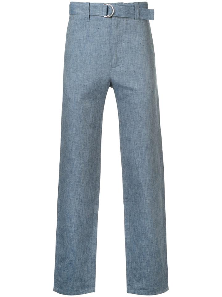 Cerruti 1881 Straight-leg Chambray Trousers - Blue