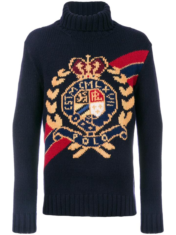 Polo Ralph Lauren Crest Turtleneck Sweater - Blue
