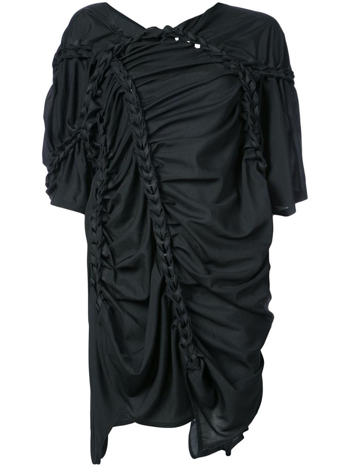 Junya Watanabe Comme Des Garçons Braided Gathered Dress - Black