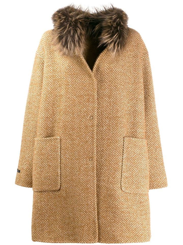Manzoni 24 Knitted Mid-length Coat - Brown