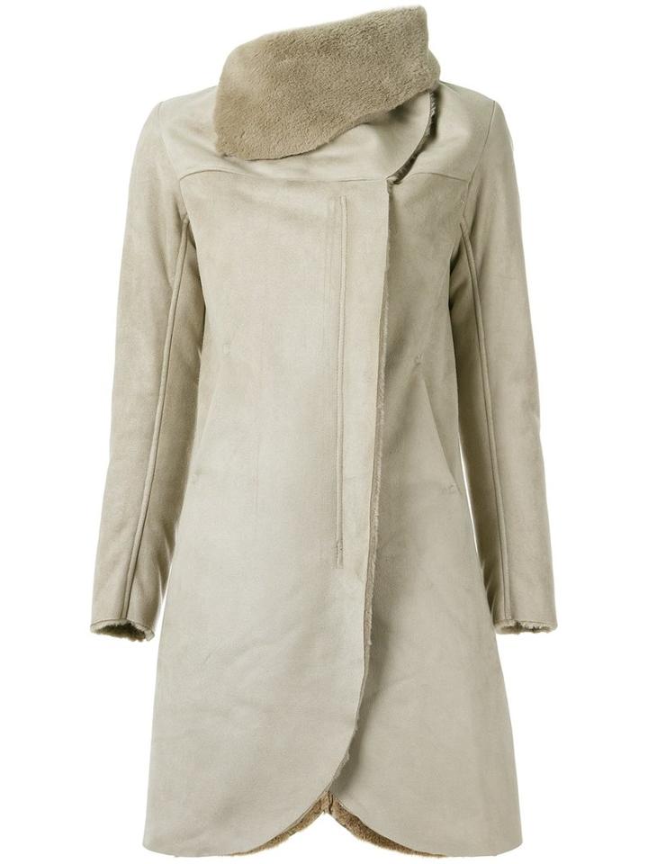 Uma Raquel Davidowicz - Funnel Neck Coat - Women - Polyester - 38, Nude/neutrals, Polyester