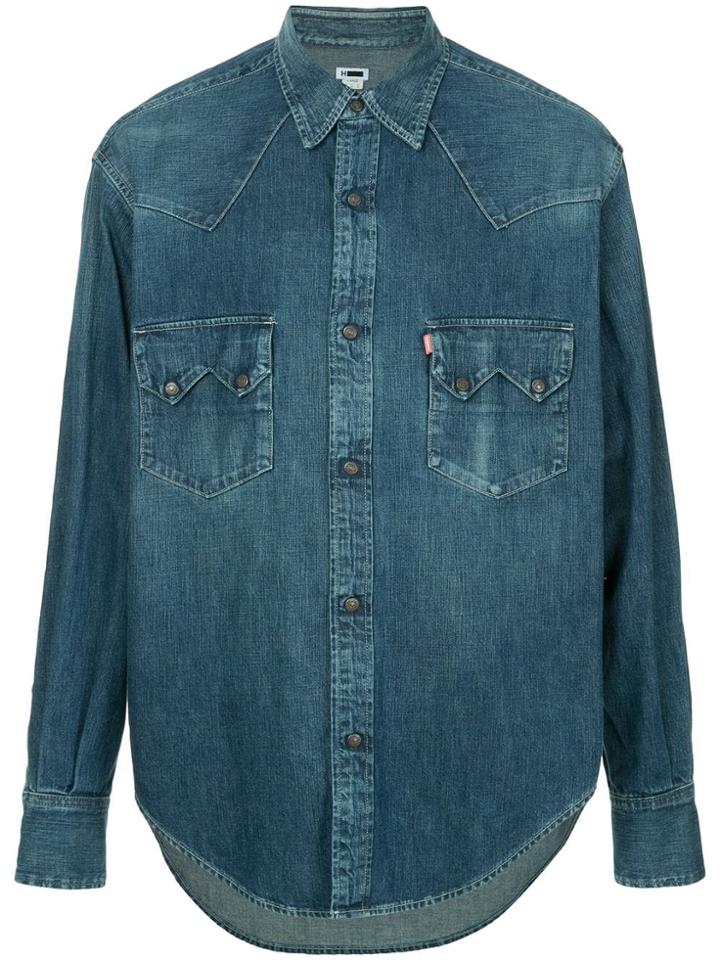 H Beauty & Youth Oversized Denim Shirt - Blue