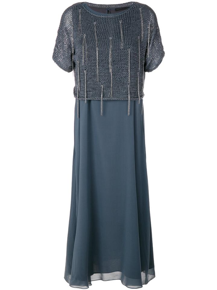 Fabiana Filippi Long Knit Dress - Grey