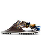 Carven Macramé Trim Sandals - Brown