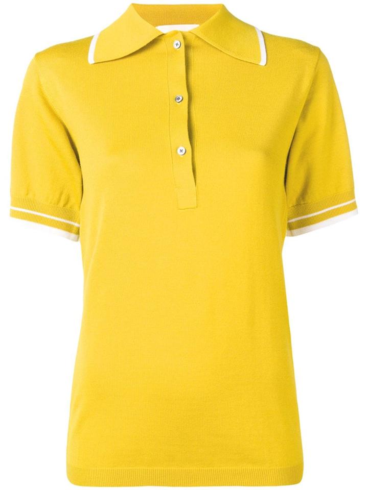 Ports 1961 Stripe Detail Polo Short - Yellow