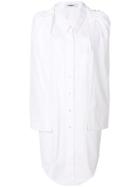 Chalayan Gathered Cape Shirt Dress - White