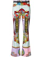 Versace Angel Print Flared Trousers - Multicolour