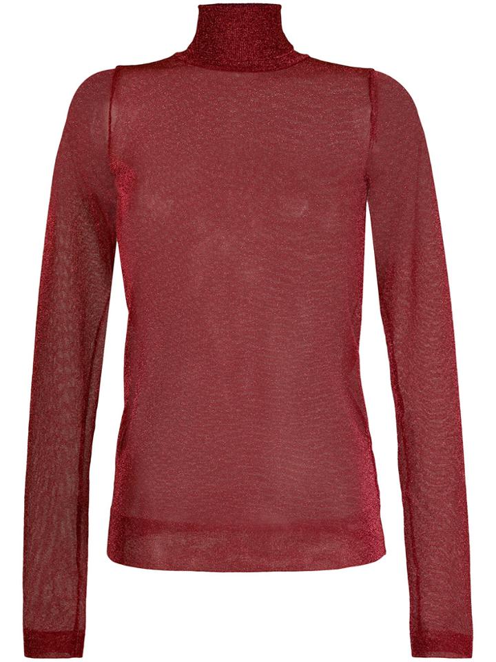 Le Ciel Bleu Sheer Knitted Top - Red
