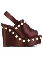 Castañer Pearl Embellished Sandals - Brown