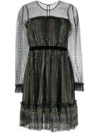 Twin-set Metallic Sheer Dress - Black