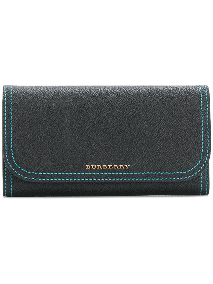 Burberry Color Block Continental Wallet - Black