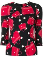 Dolce & Gabbana Purse Print Top - Black