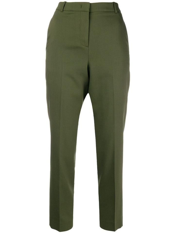 Jil Sander Navy High-waist Cropped Trousers - Green