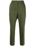 Jil Sander Navy High-waist Cropped Trousers - Green