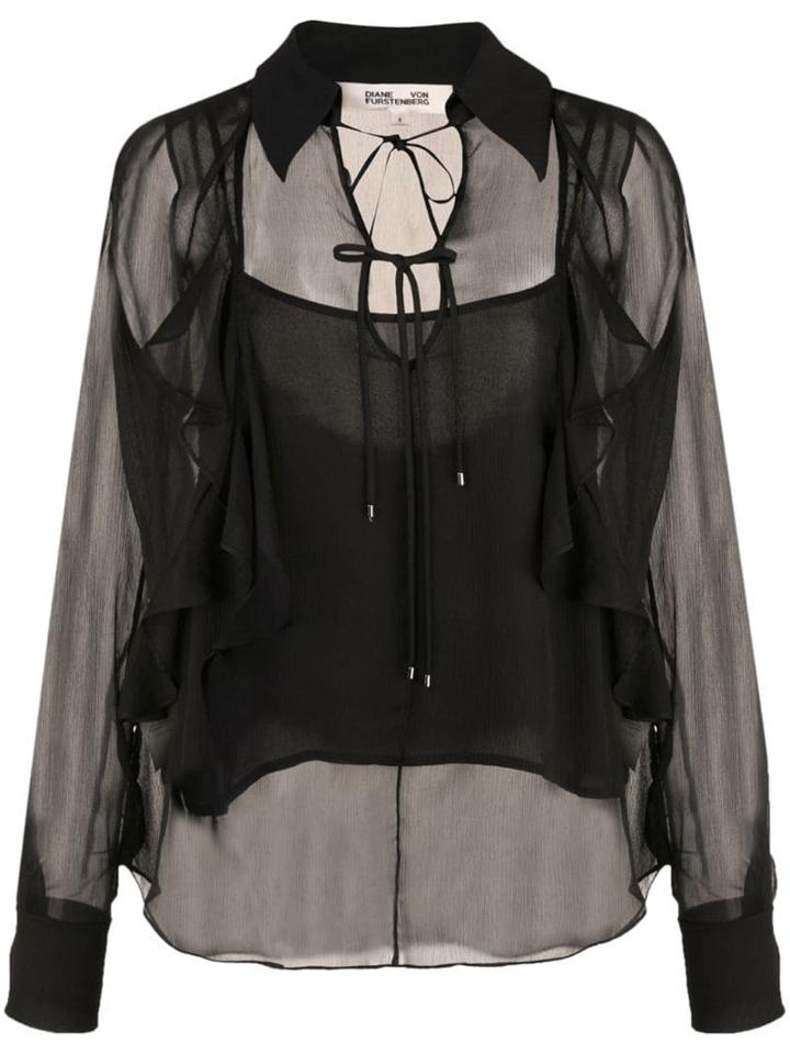 Diane Von Furstenberg Everleigh Collared Blouse - Black