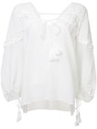 Derek Lam 10 Crosby - Drawstring Blouse - Women - Silk/cotton - 6, White, Silk/cotton
