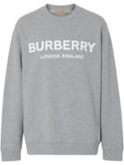 Burberry Logo Print Cotton Sweatshirt - Grey