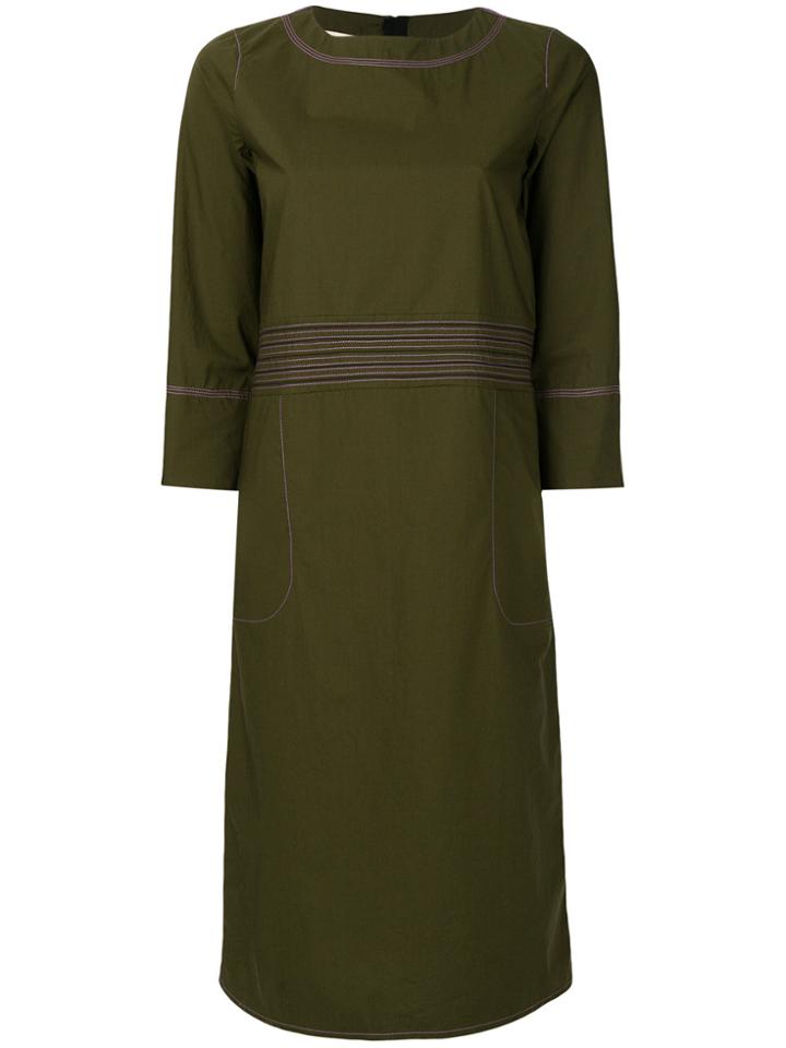 Marni Stitch Detail Shift Dress - Green