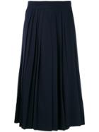 Moschino Vintage Pleated Details Midi Skirt - Blue