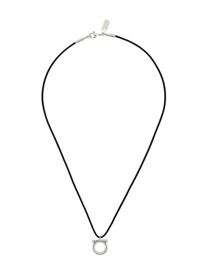 Salvatore Ferragamo Gancini Necklace - Black