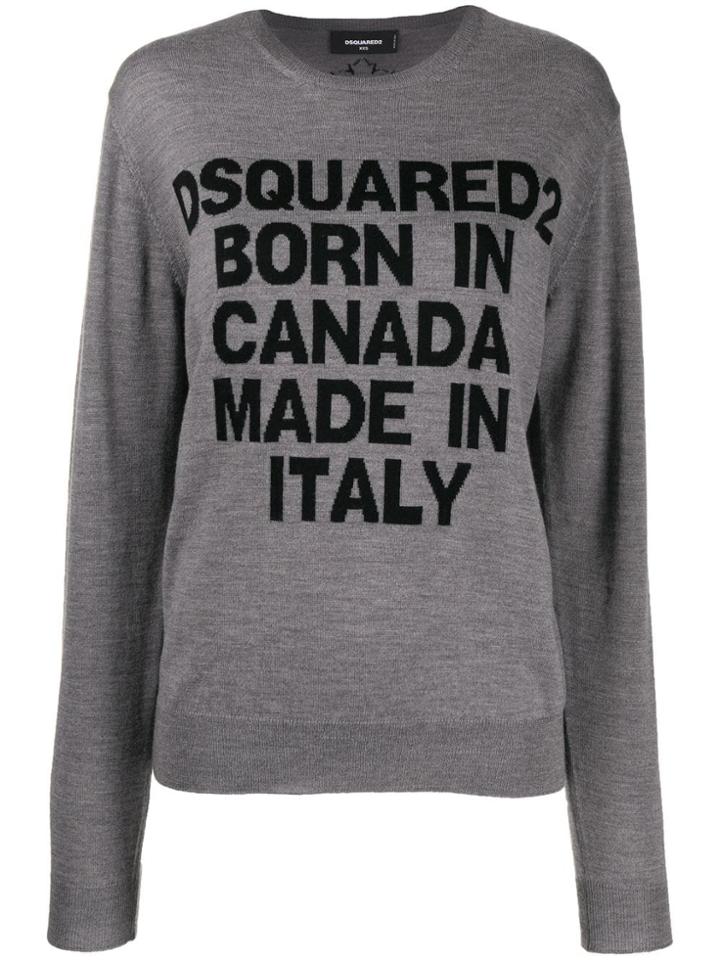 Dsquared2 Logo Intarsia Jumper - Grey
