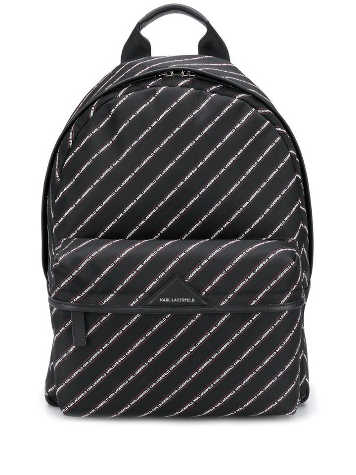 Karl Lagerfeld K/stripe Logo Backpack - Black