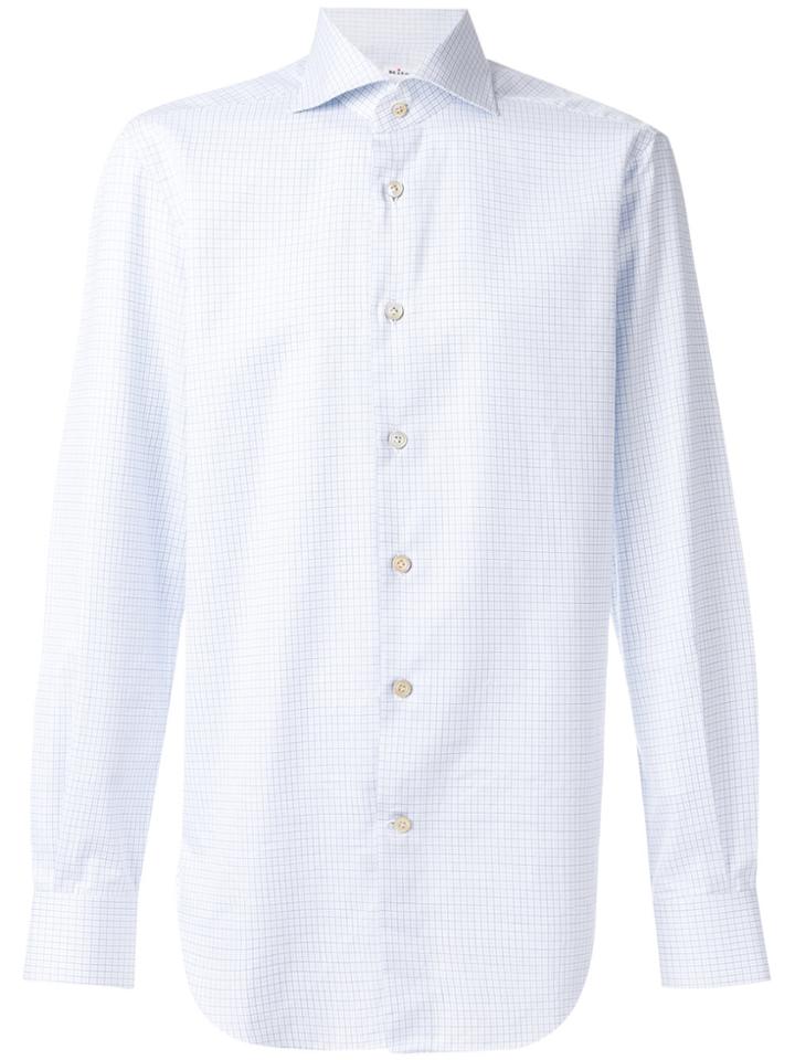 Kiton Check Print Shirt - Blue