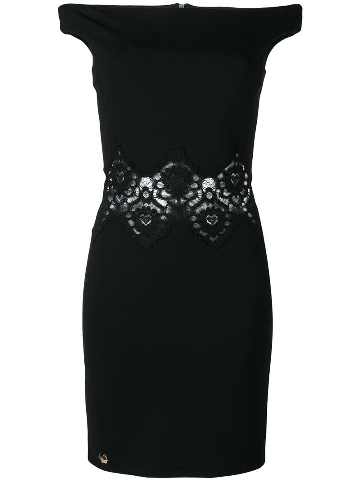 Philipp Plein - Lace Panel Mini Dress - Women - Cotton/polyamide/spandex/elastane/viscose - S, Black, Cotton/polyamide/spandex/elastane/viscose