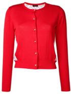 Loveless Back Lace Cardigan, Women's, Size: 34, Red, Cotton/rayon
